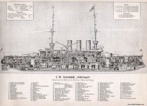 Cutaway drawing of S.M. Linienschiff "Lothringen"