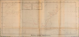 Travel Chart for Gneisenau 1910 travel to Far East